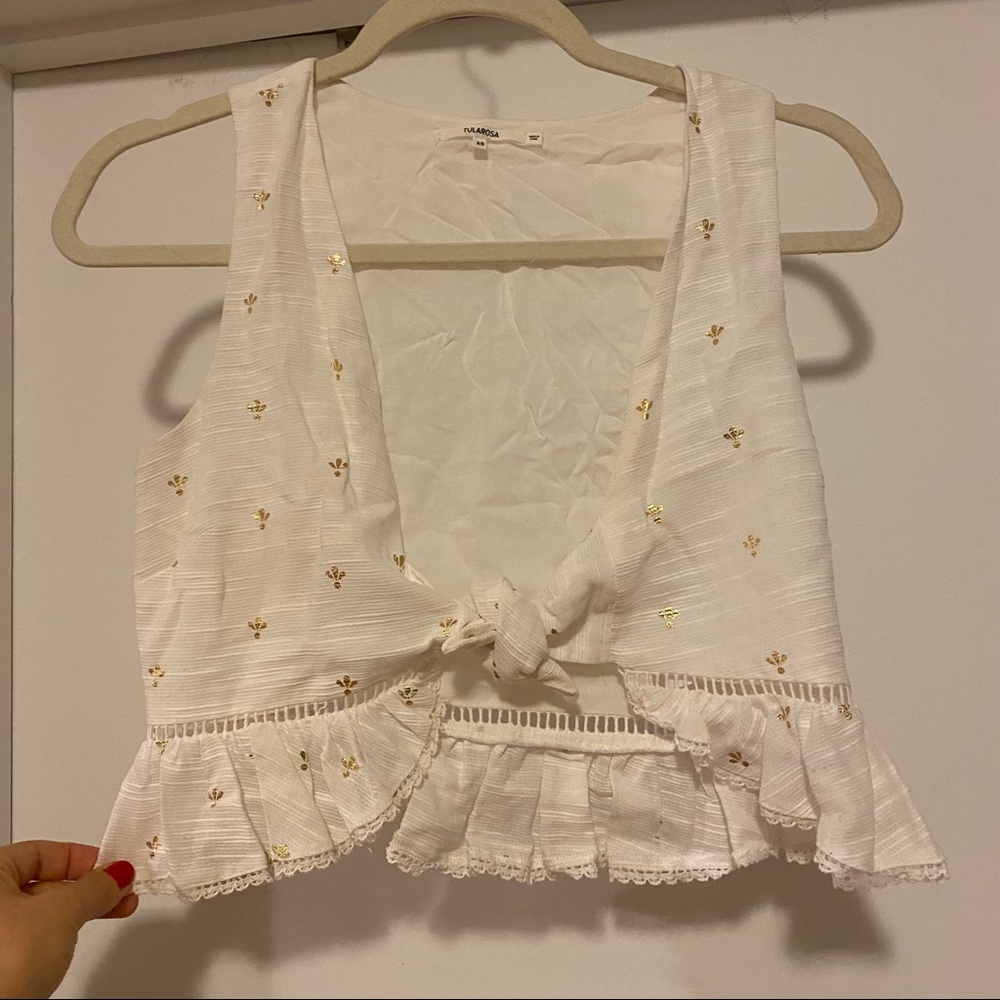 Revolve white tie front top